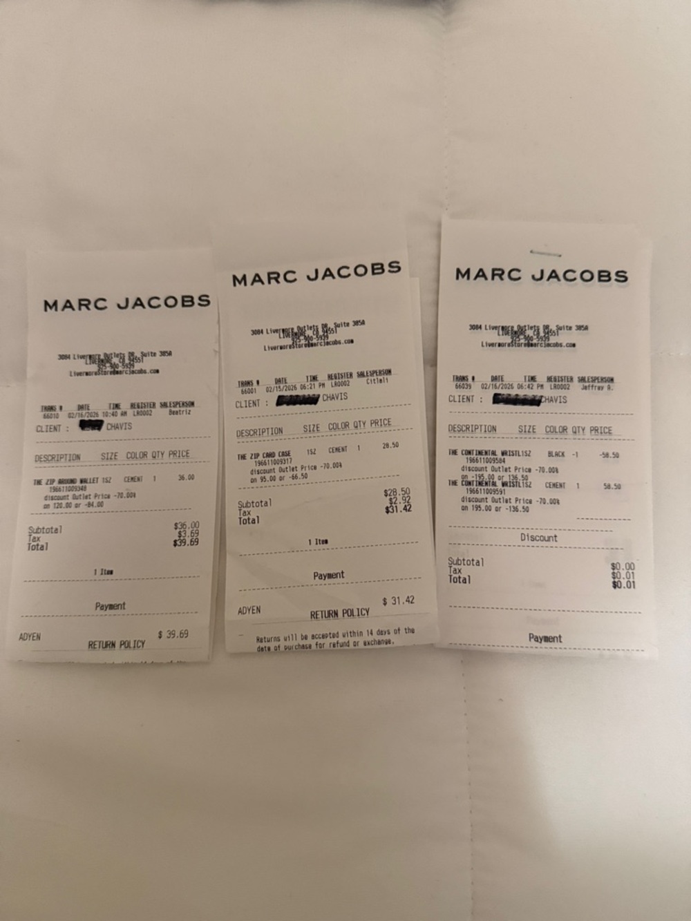 Marc Jacobs Black and Cement Leather Cardholders and wallet. - Picture 12 of 12